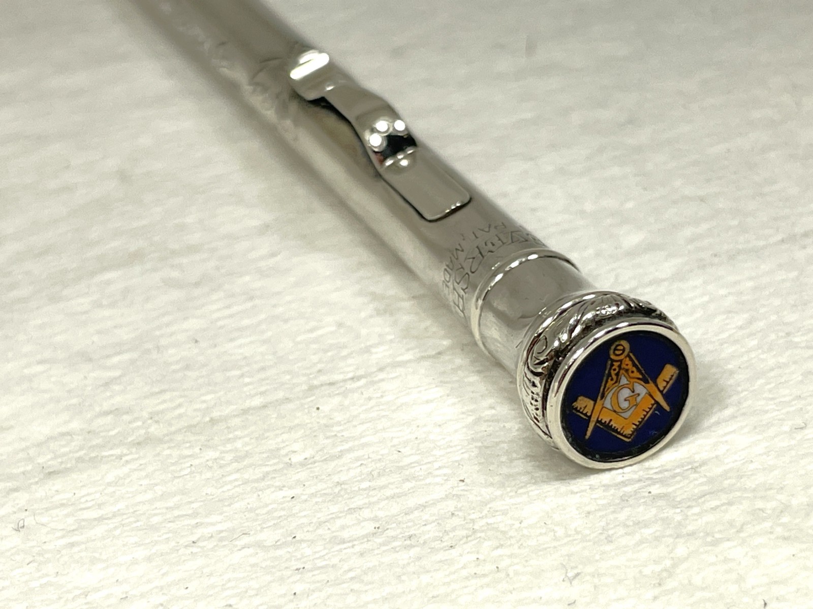 Vintage EVERSHARP Mechanical Pencil ~ STERLING w/Floral Engraving ~ MASONIC Seal