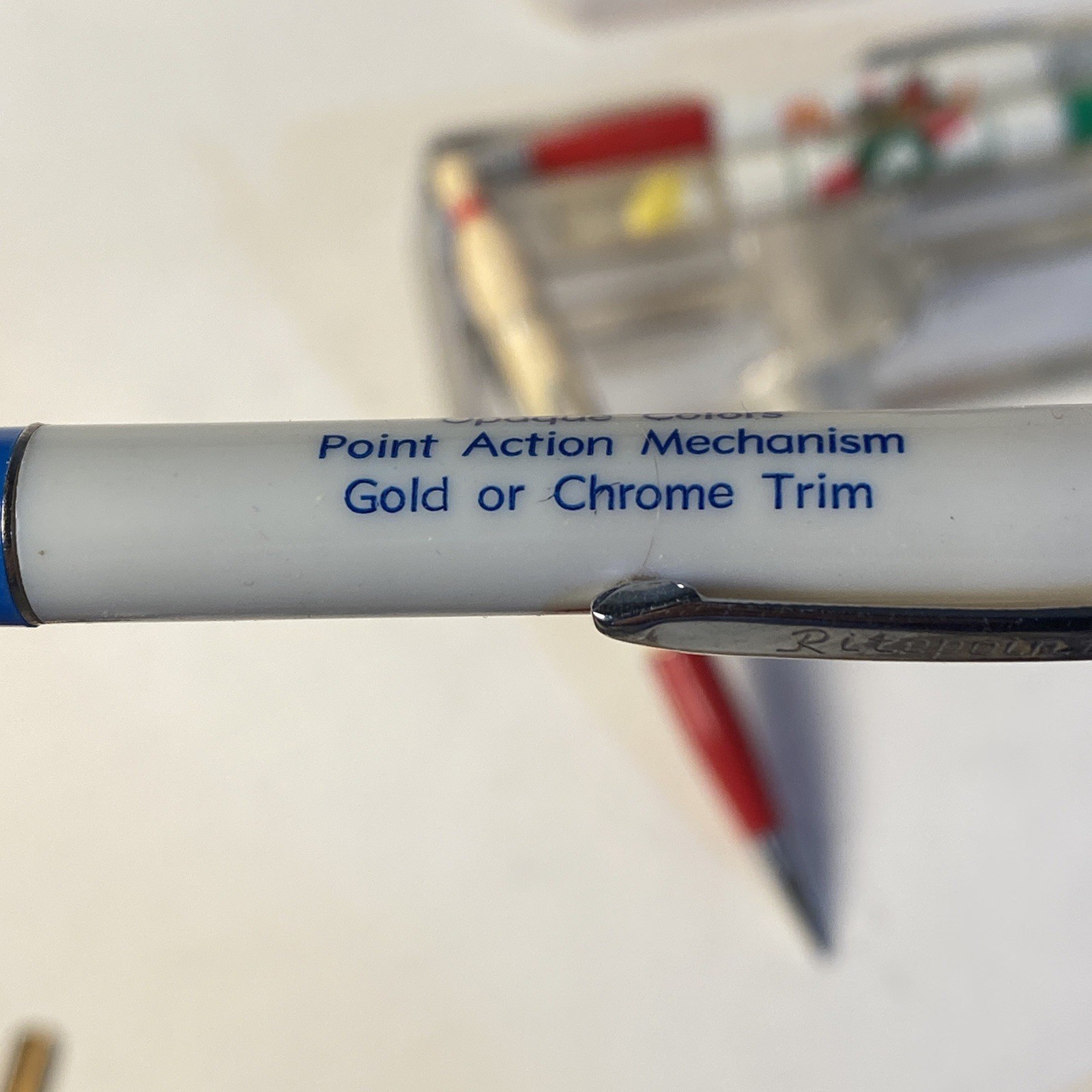 Ritepoint Salesmen Sample 4 Pack Pencils c1950 Floating Chick Bowling Flour 60’s