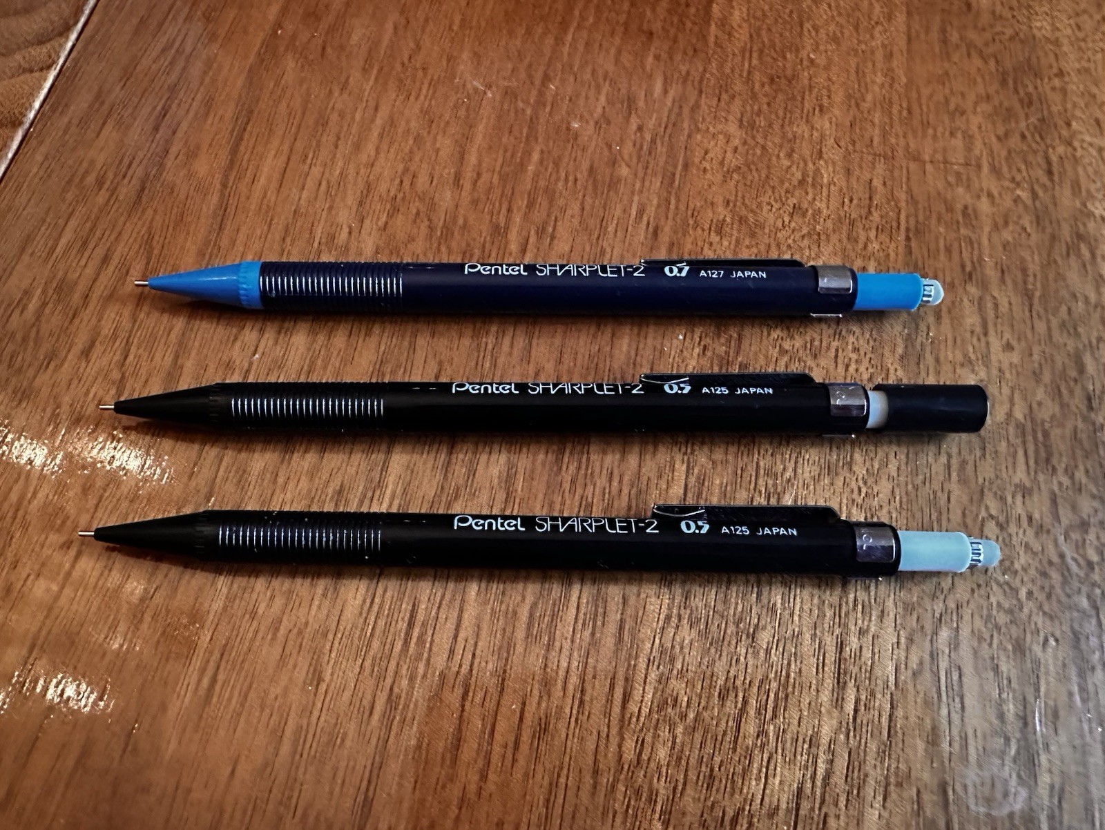 Lot Of 3 PENTEL 0.5MM And 0.7MM MECHANICAL PENCILS VINTAGE MADE IN JAPAN