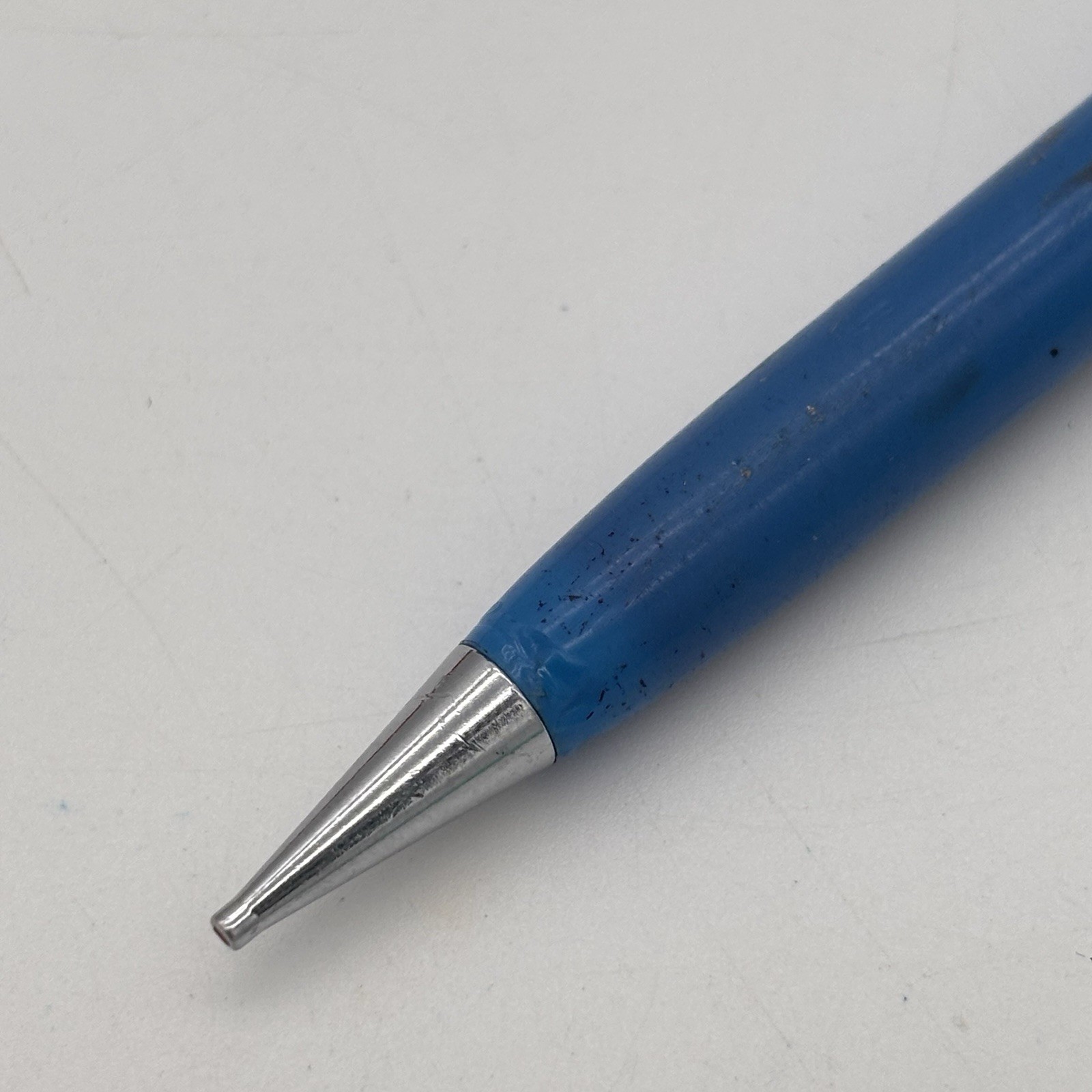 Vintage SCRIPTO Mechanical Pencil Korea Blue w Chrome 1970’s Needs Lead