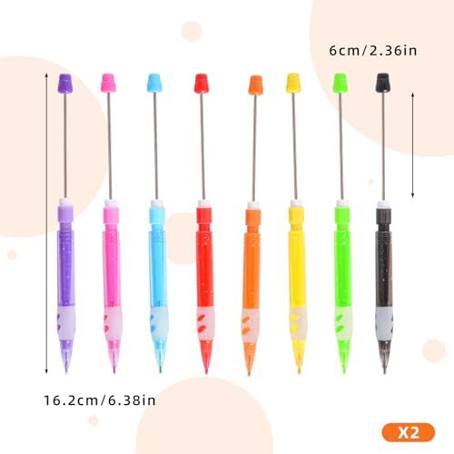 16 Pcs Beadable Pencils, Beadable Mini Mechanical Pencil, Beadable Stylus