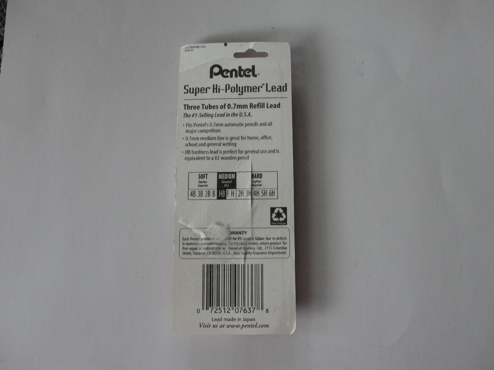Pentel Super Hi_Polymer Lead 0.7MM 1 package-270 Pieces of Lead