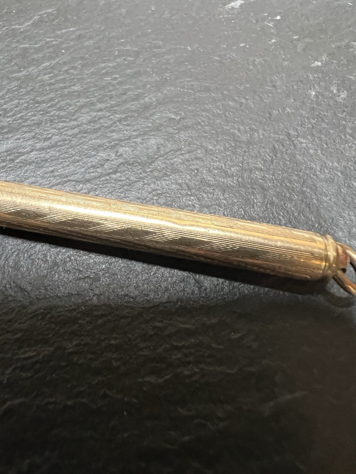 VINTAGE GOLD FILLED MECHANICAL PENCIL FOB PENDANT 2 3/4 INCHES LONG LARGE LEAD