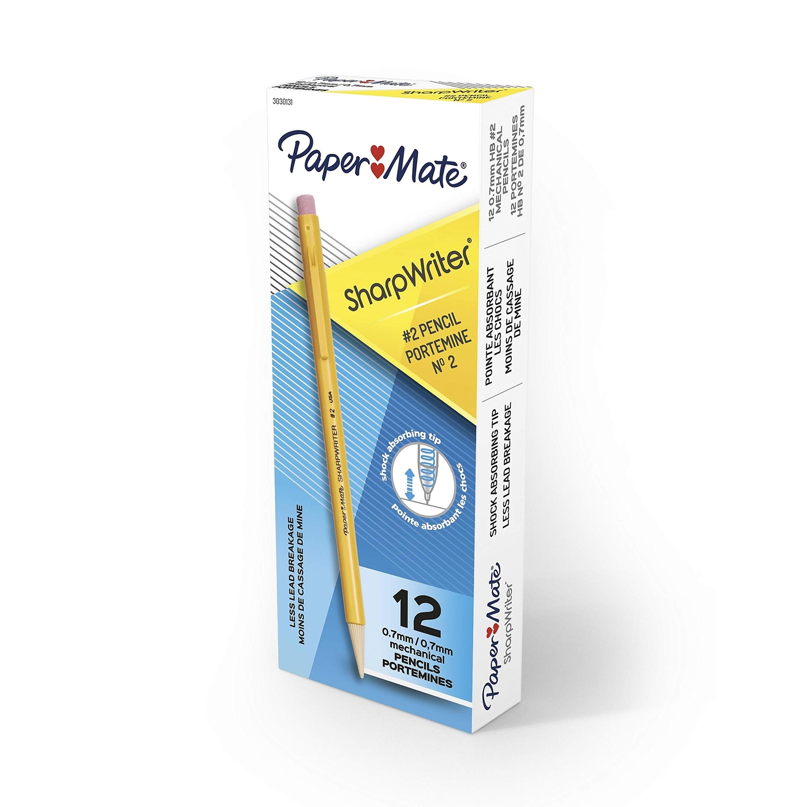 Paper Mate SharpWriter Mechanical Pencils, 0.7 mm HB #2 Lead, 12 Count
