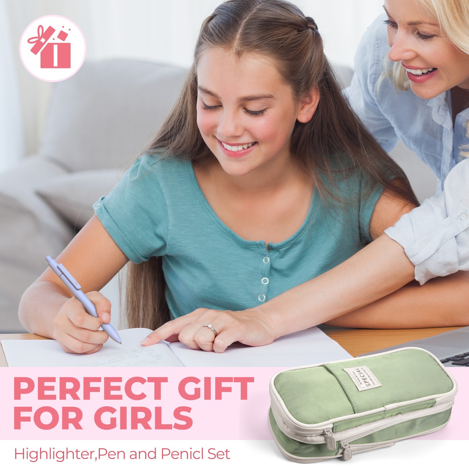 Nicpro 50PCS Aesthetic School Supplies with Cute Pencil Case