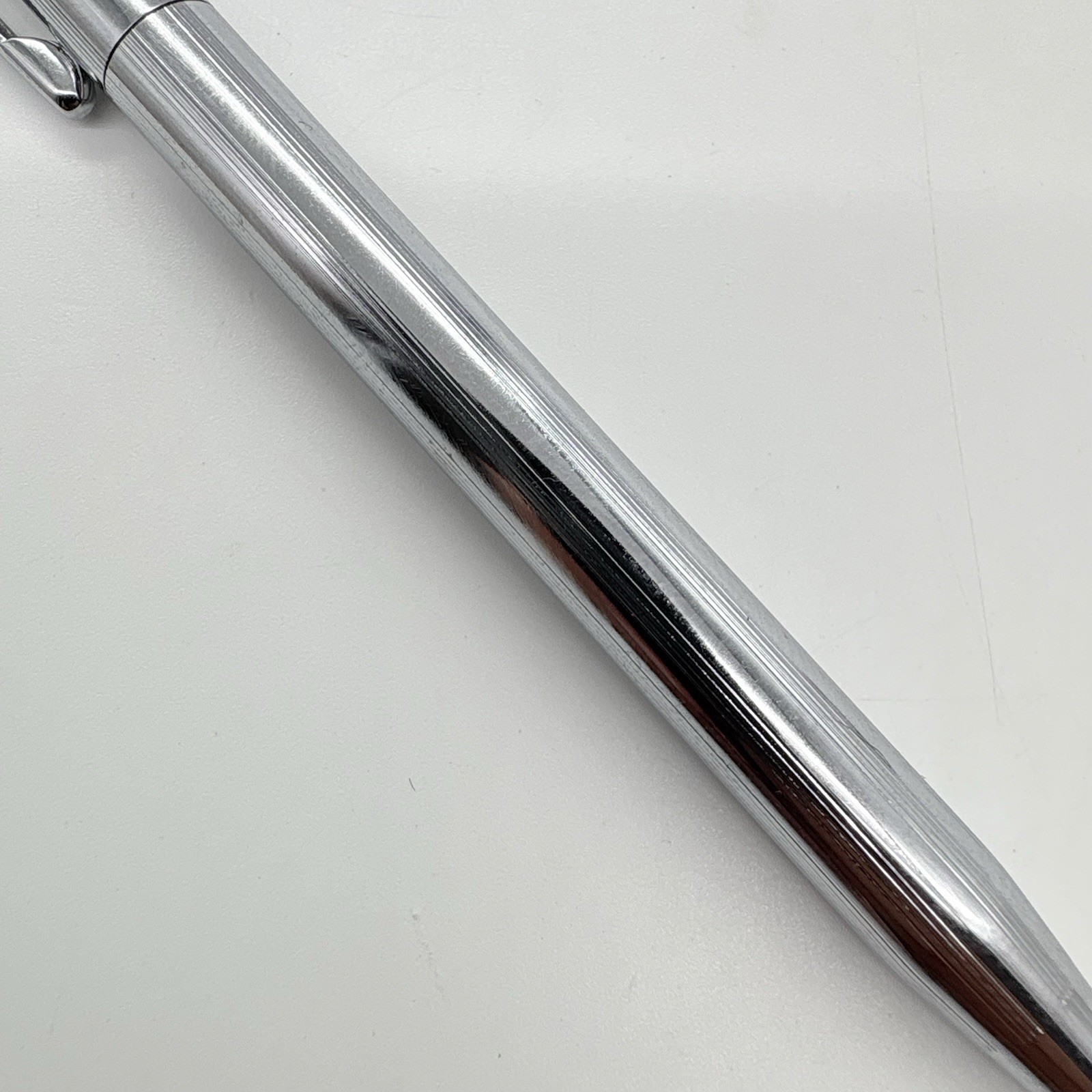 Cross Pencil Silver Tone Chrome w/ Thin Lead Refill And 2 Erasers Dupont Branded