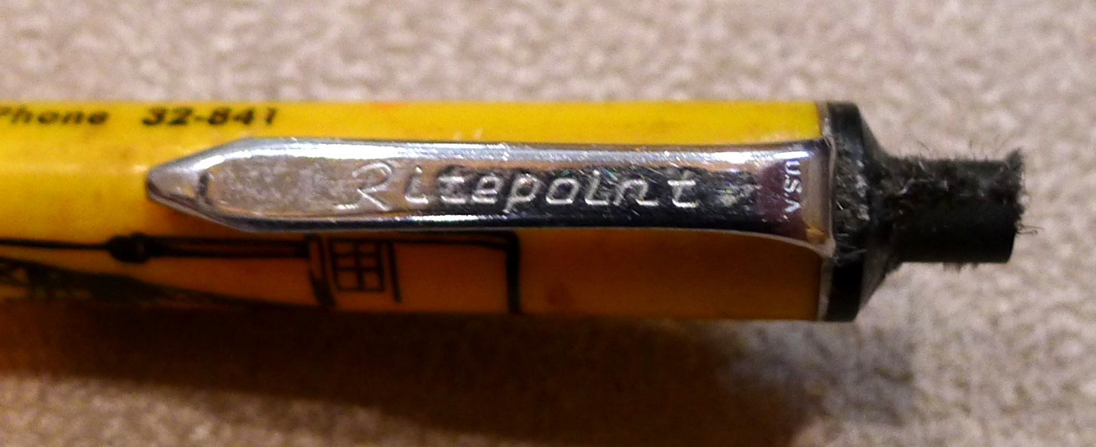 Vntg Ritepoint Mechanical Pencil N. Rubenstein Metals Conneaut Ohio Magnetic