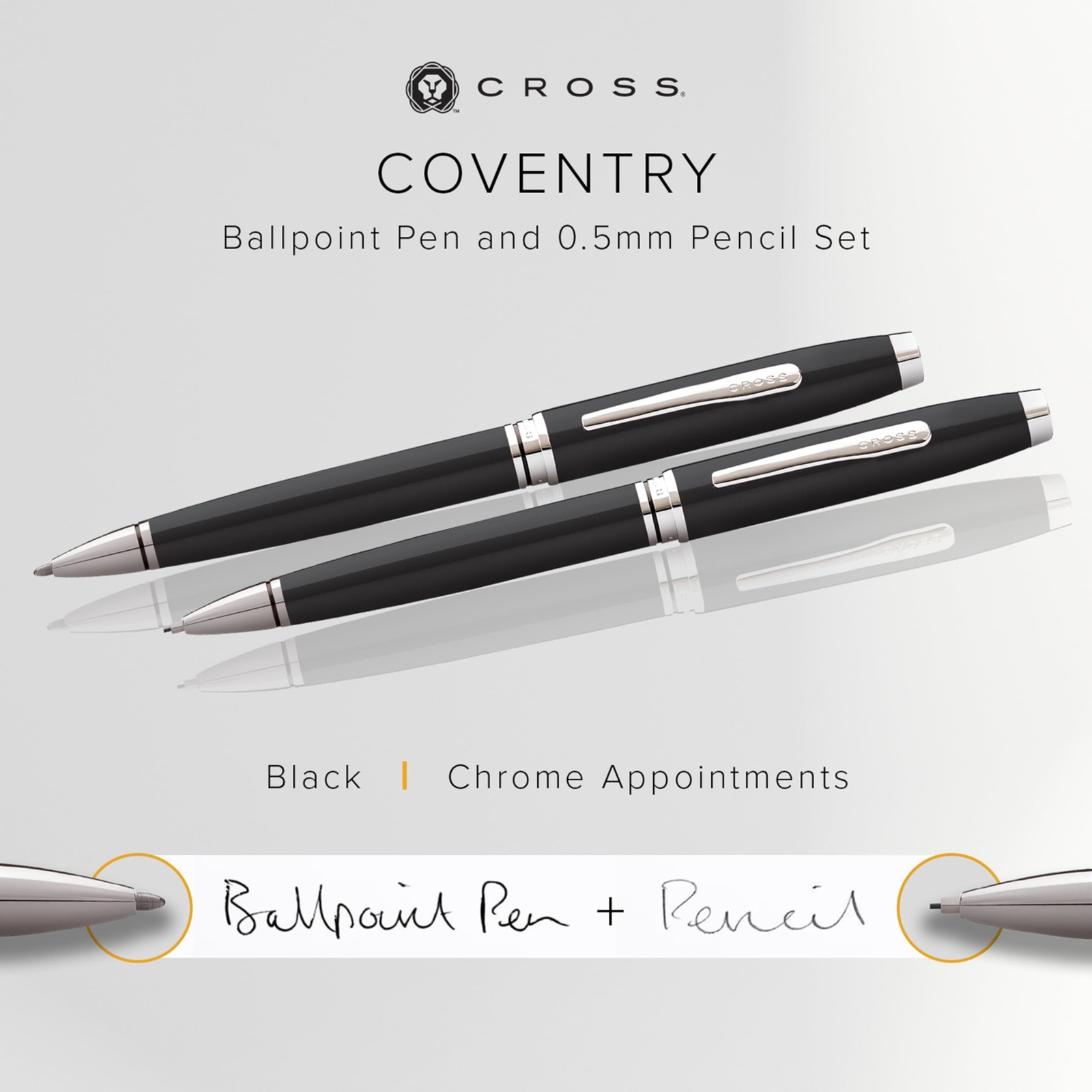 Coventry Black Lacquer Pen and Pencil Gift Set