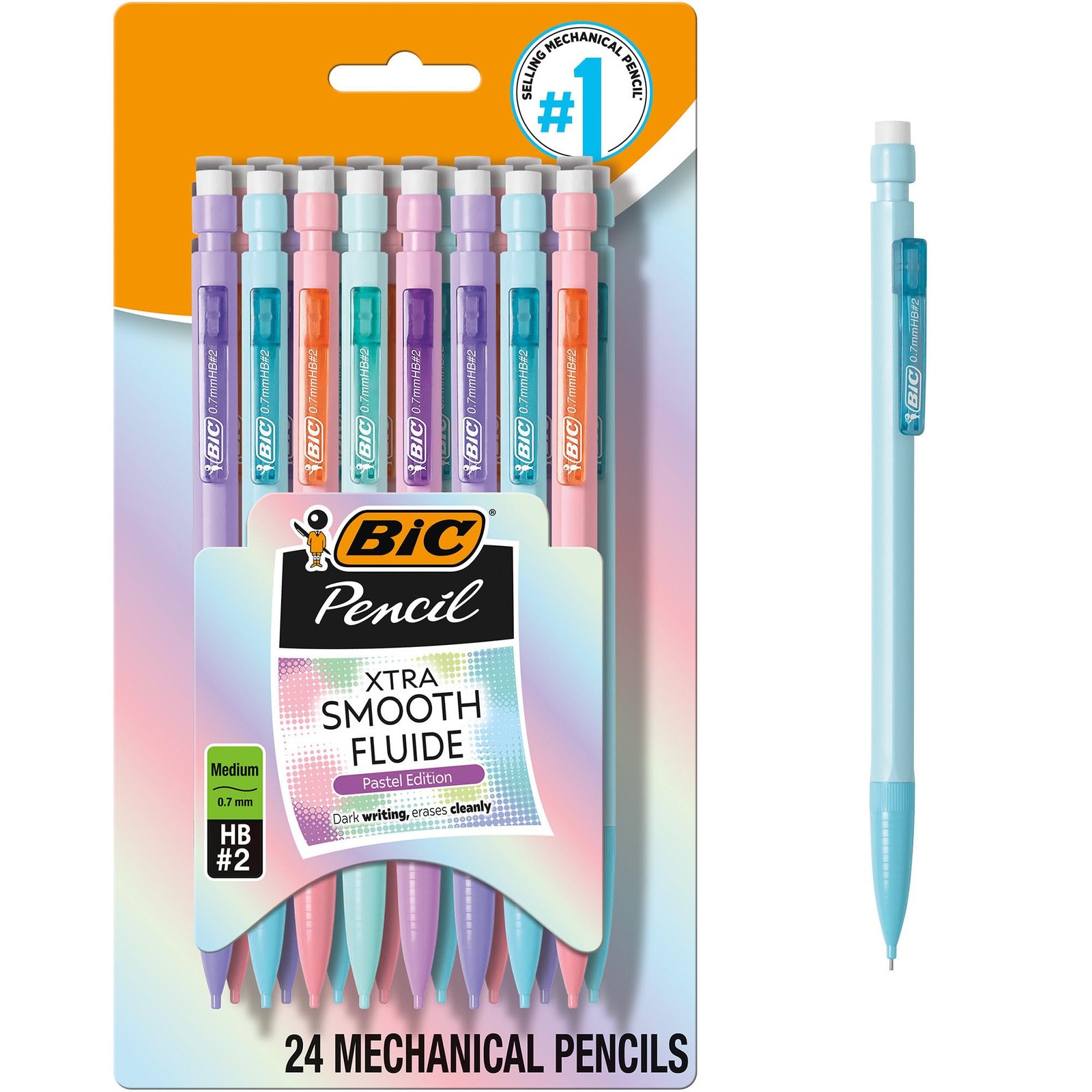 Xtra Smooth Pastel Mechanical Pencils with Erasers Medium Point Pastel Edition