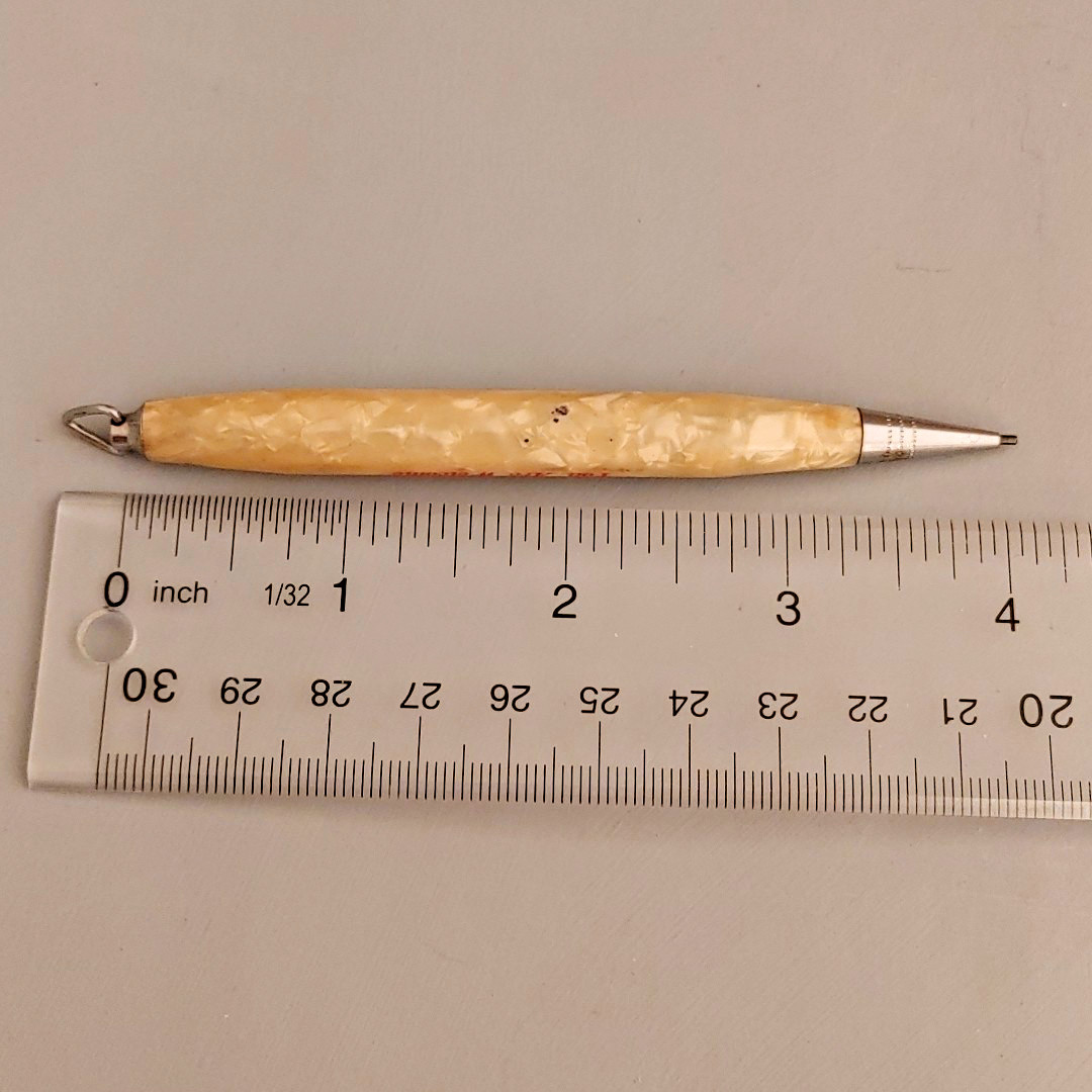 Vintage Celluloid Mechanical Golf Pencil Advertising Ring Top Memphis Hotel MI