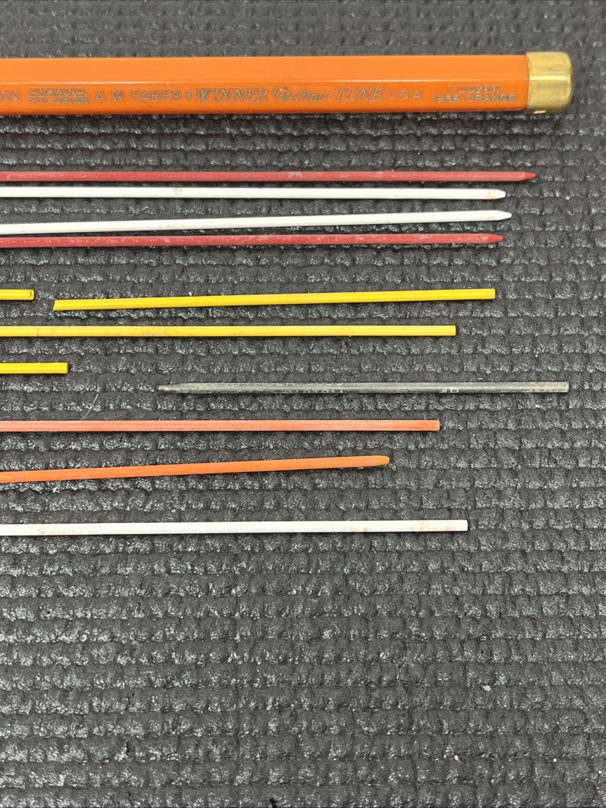 Vintage A. W. Faber Castell Techno-TONE 2mm Drawing Lead Yellow White Red lot