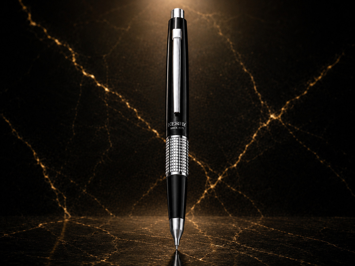 Pentel Sharp Kerry P1035 Japan Black Silver 0.5mm Mechanical Pencil Premium