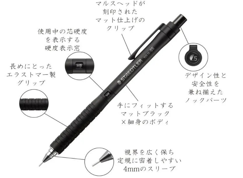 Staedtler Mechanical Pencil 925 15 Metal 0.3mm White & Black Set Of 2 Metal Grip