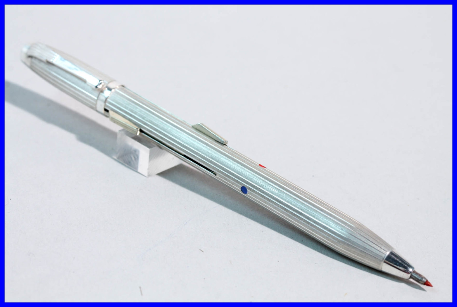 Fend Super Norma Matt-Silvered 2 Color Pen 1950s with Papers & Box