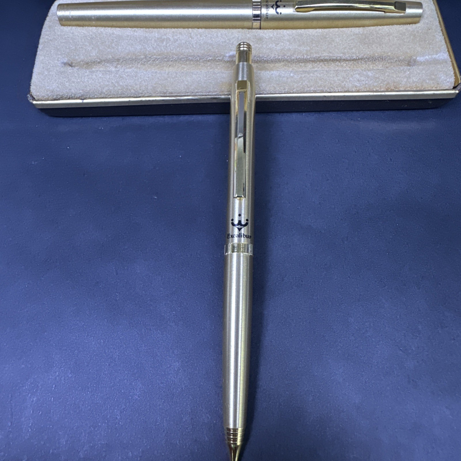 Vintage Pentel Excalibur Pen & Mechanical Pencil Set Gold