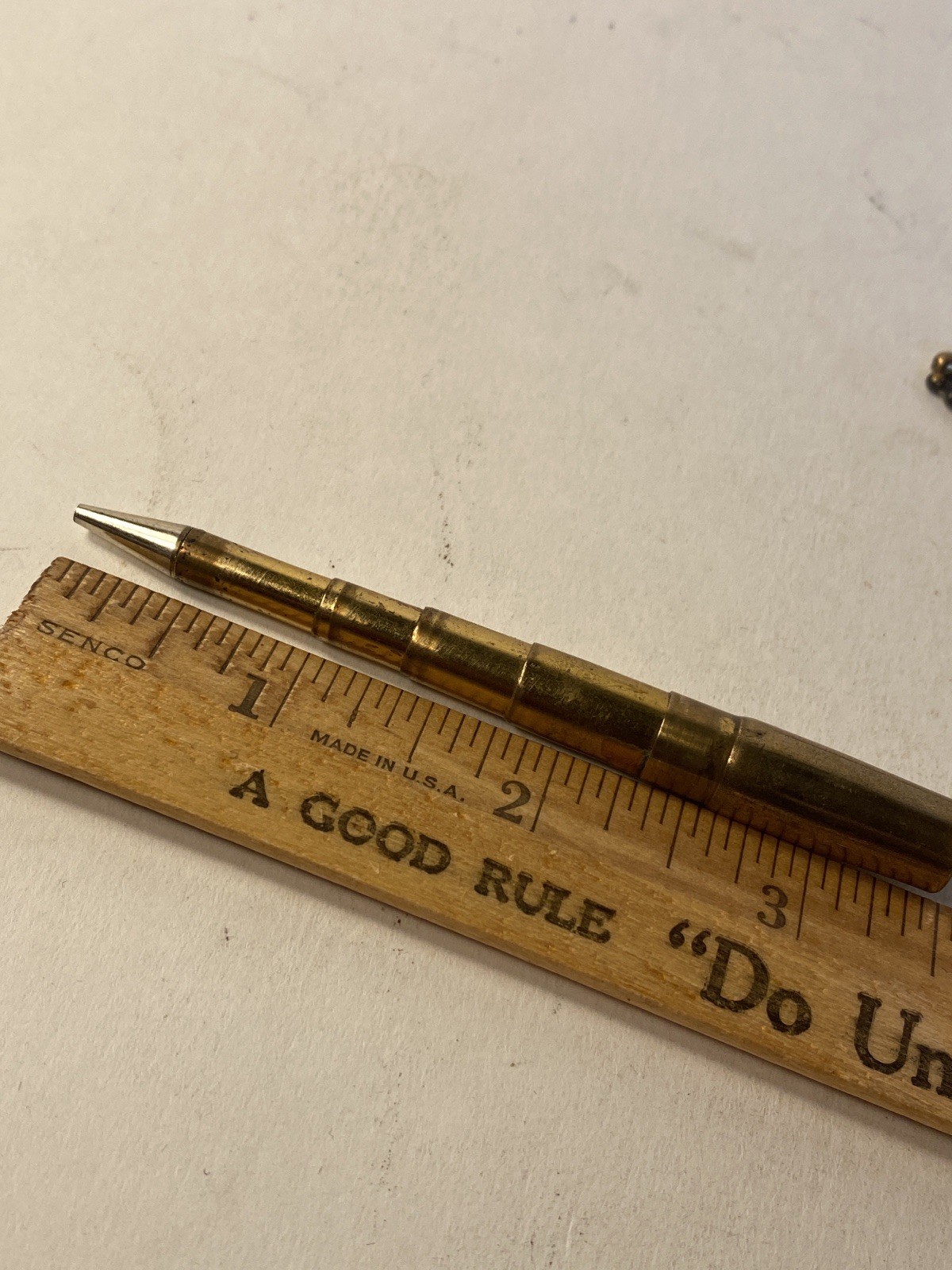 Vintage Pair Of Brass Pen & Telescoping Mechanical Pencil J.L. Chatelaine