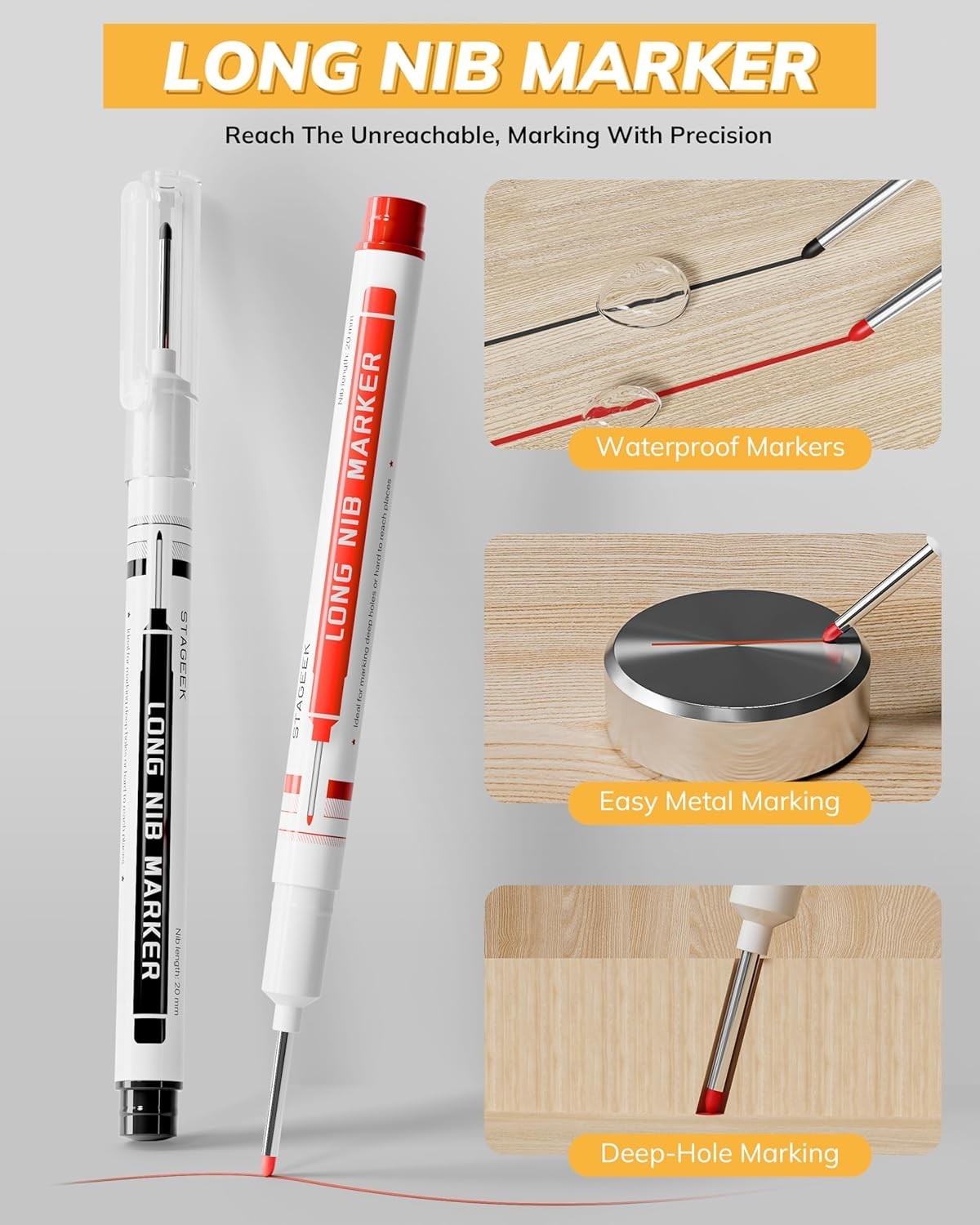 2 Pack Carpenter Pencils with Sharpener, Mechanical Carpenter Pencils with 38…