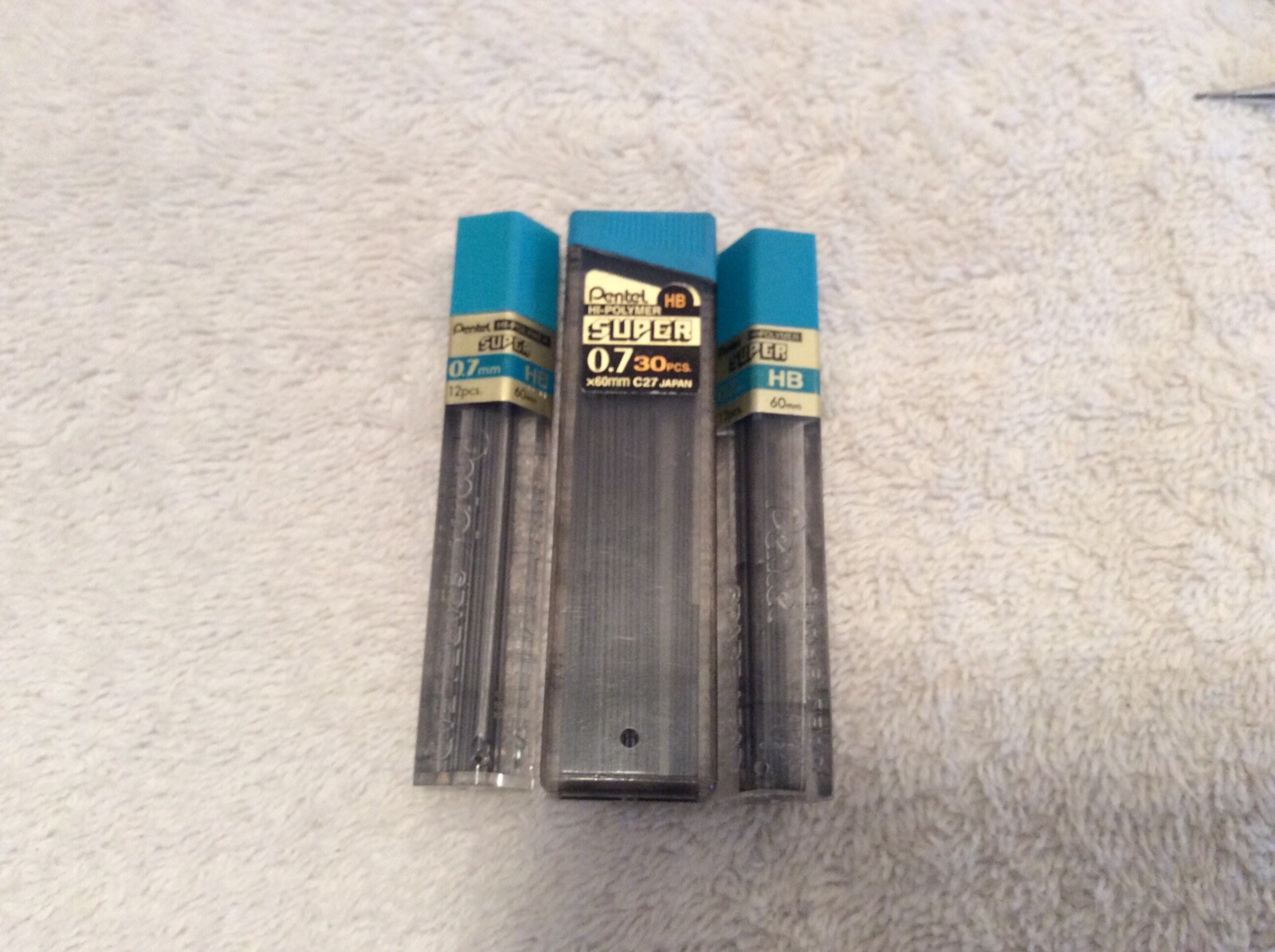 6 Pentel Mechanical Pencils (0.07 mm) with 3 Tubes of Lead – JAPAN