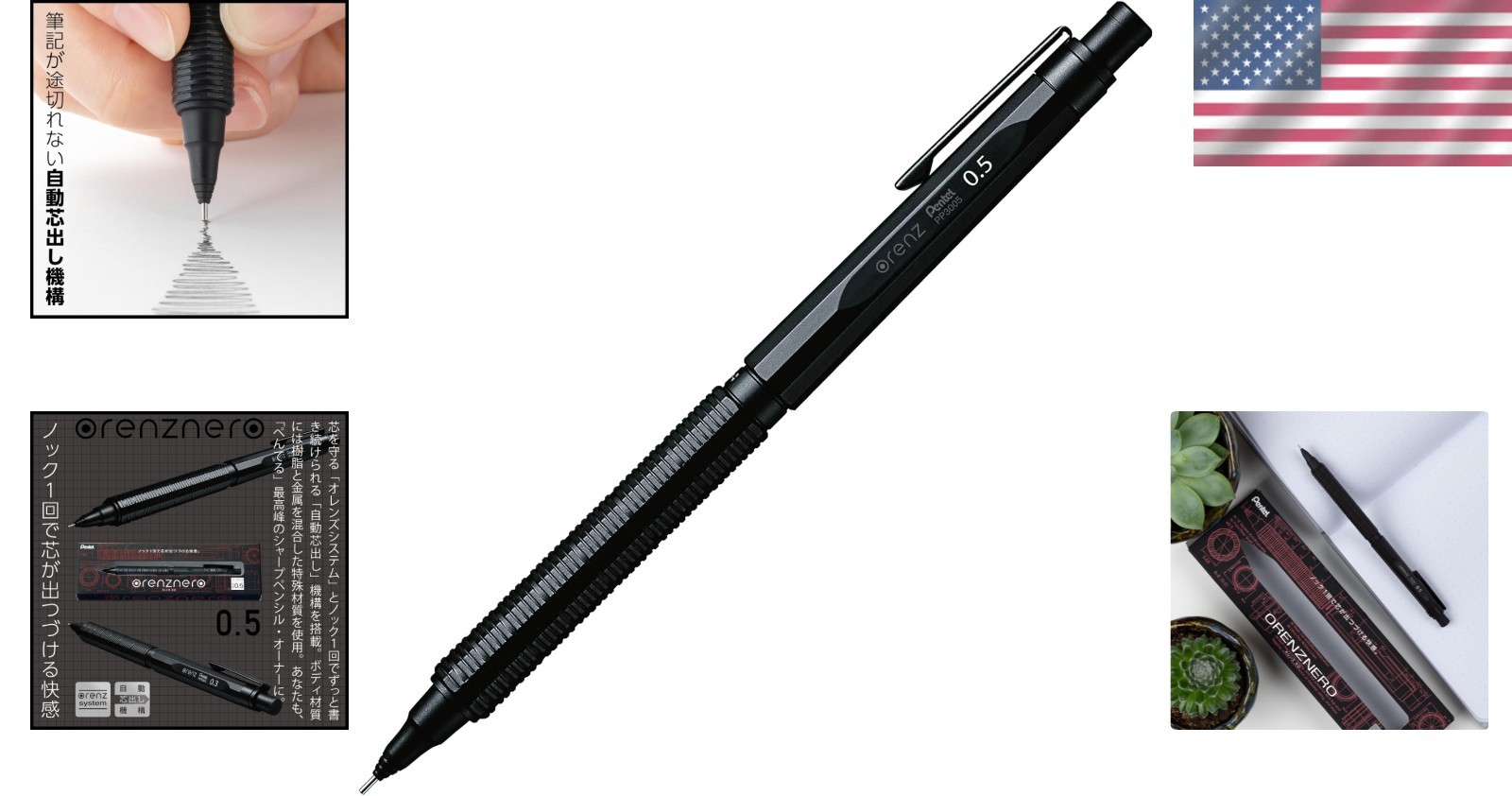 Orenznero 0.5mm Mechanical Pencil – Refillable & Retractable