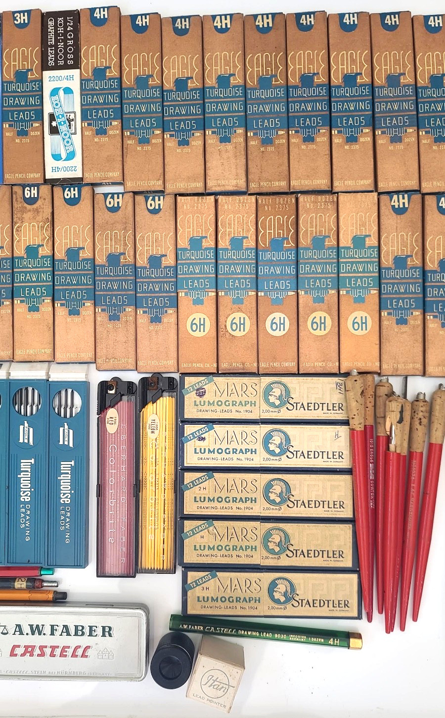 Staedtler Mars Lumograph Pencil Germany Turquoise Eagle AW Faber Castell LOT 84
