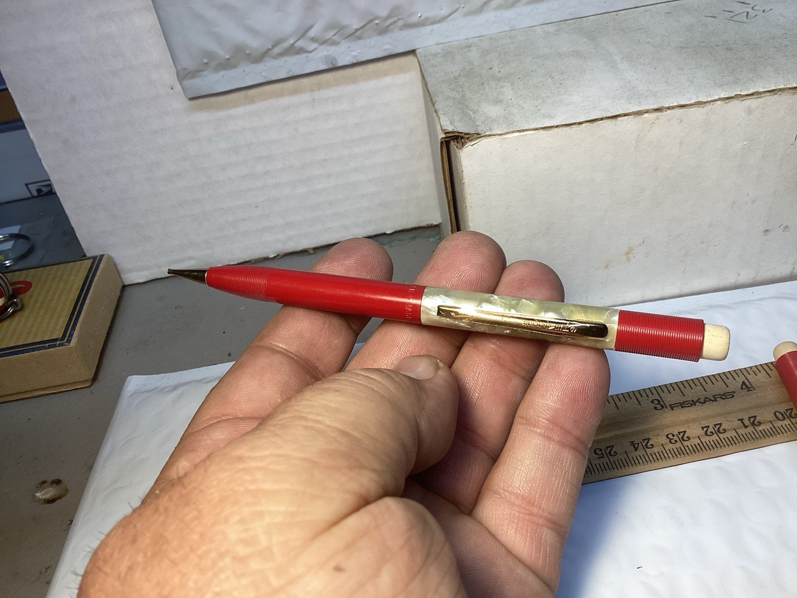 Vintage Sheaffer Mechanical Pencils Lot Of Two. With Extra Lead And Erasers. Exc