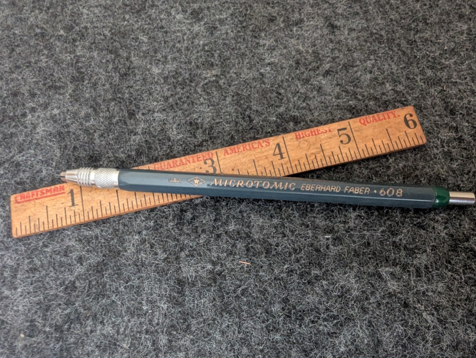 Vintage Eberhard Faber Microtomic 608 Mechanical Pencil Metal USA JM