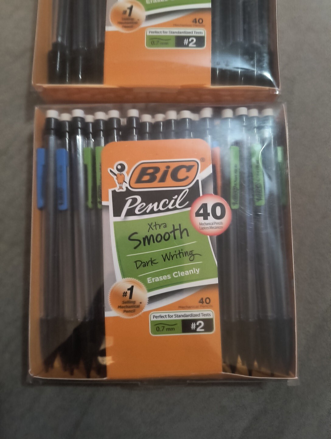 (2) BIC Xtra-Smooth Mechanical Pencils Eraser Med Point 0.7mm 40 Pack (80 Tot)
