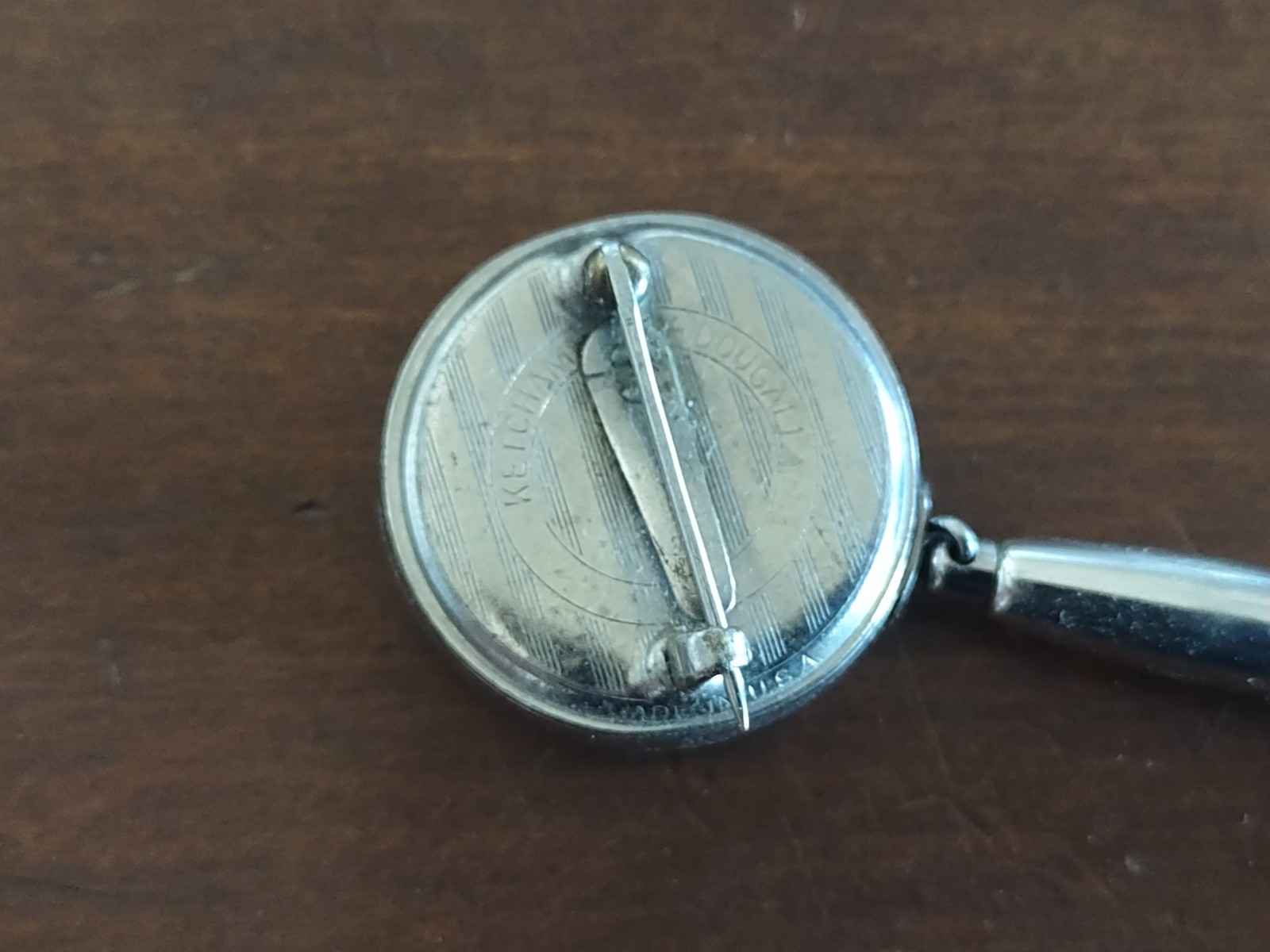 Vintage Ketcham & McDougall Retractable Broach pin Mechanical Pencil Silver tone