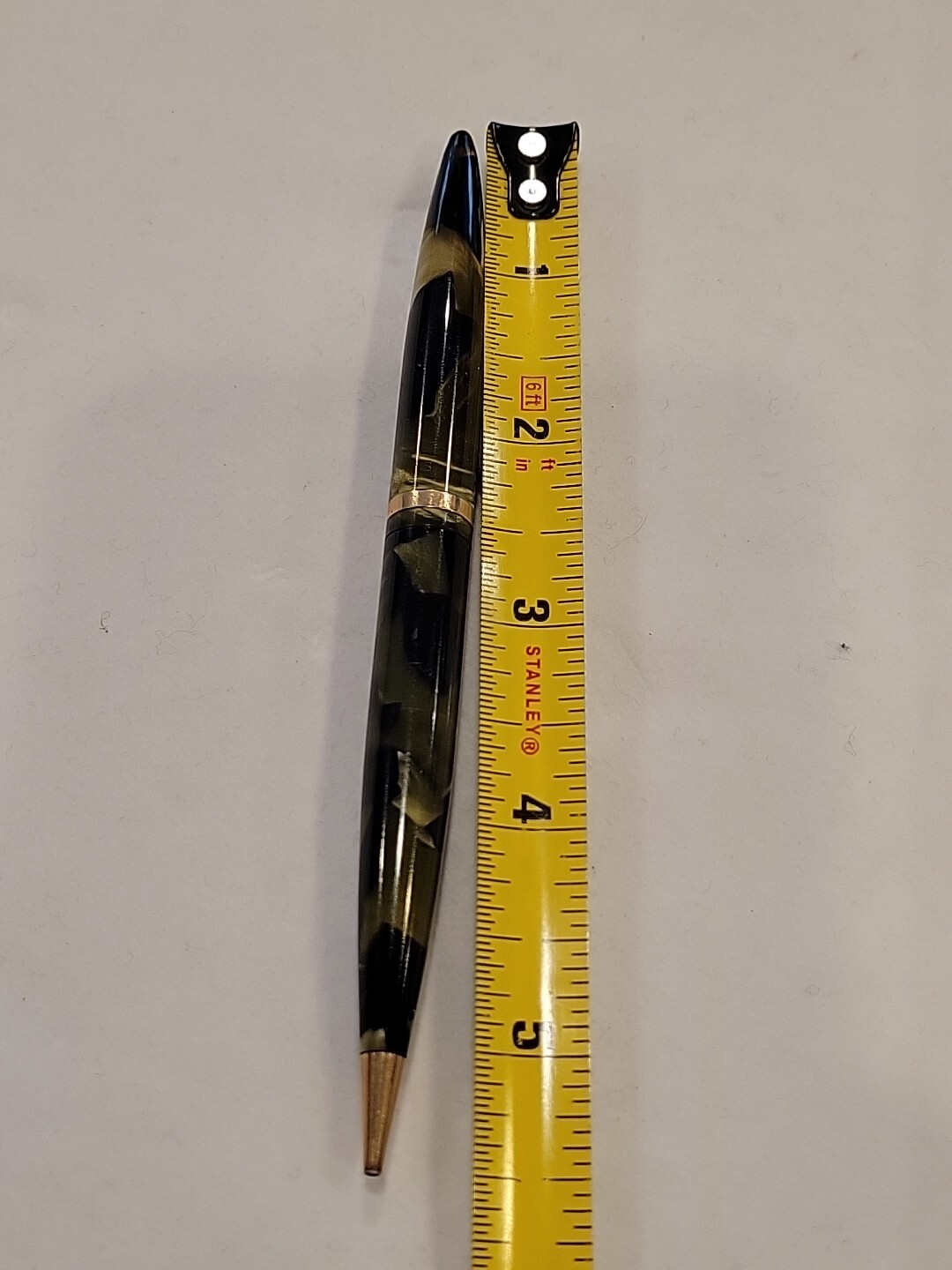 VTG GORGEOUS SHEAFFER OVERSIZE BALANCE PENCIL, BLACK AND GREEN PEARL USA #203