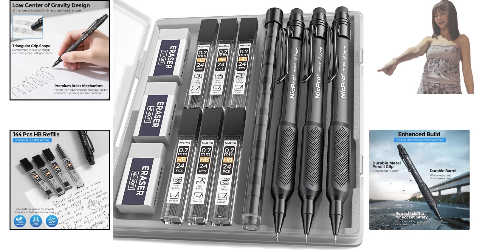Durable Outdoor Mechanical Pencil Set – 0.7 mm, Perfect for Extreme Conditions