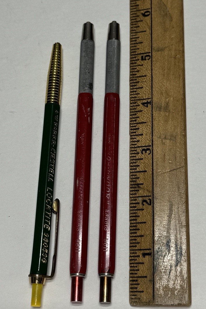 3 VTG Castell Locktite 9805SG & Kohinoor Adapto 5611 Leadholder Clutch Pen Lot