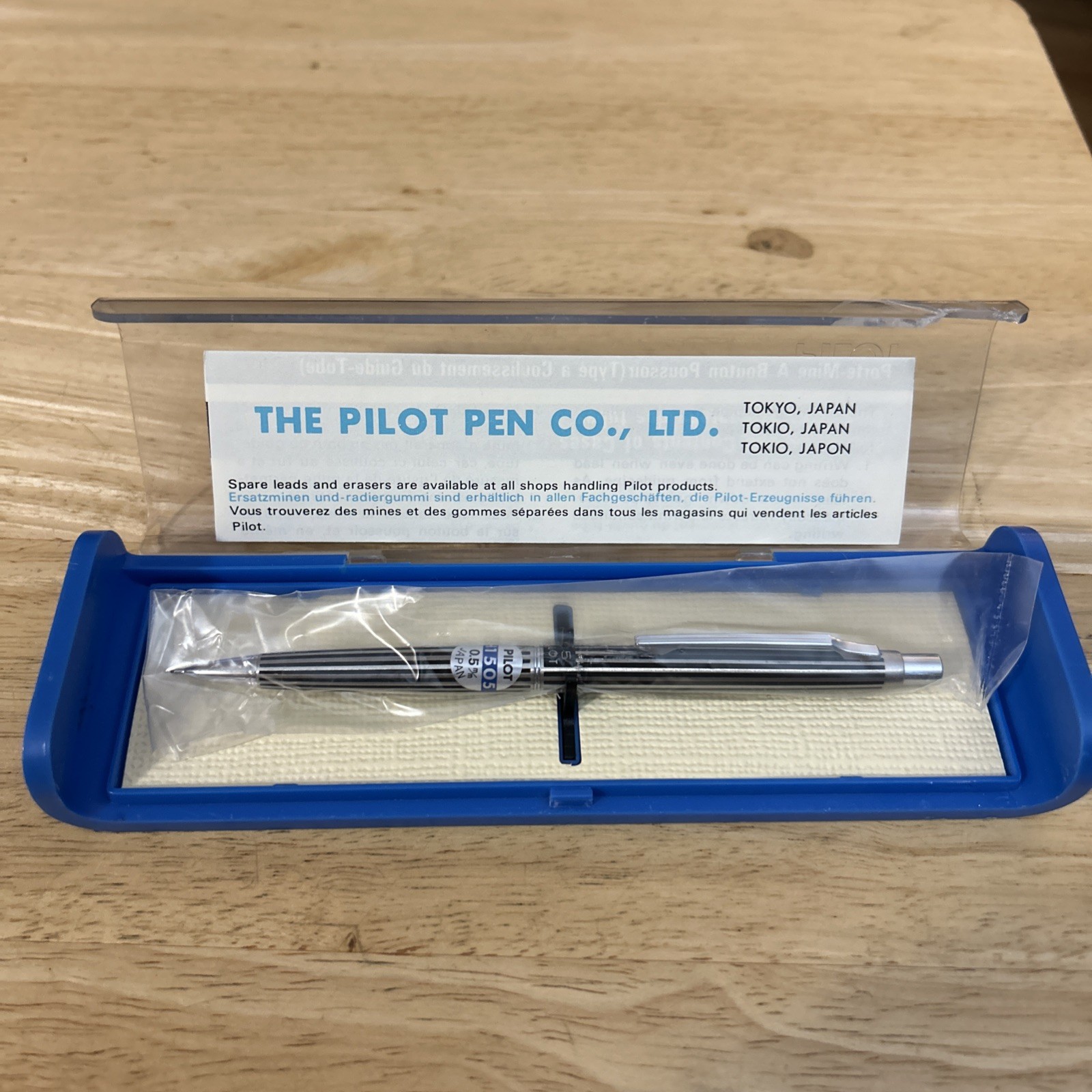 Pilot Etching Black Stripes Clutch Point Mechanical Pencil 0.5 All Metal Y0443