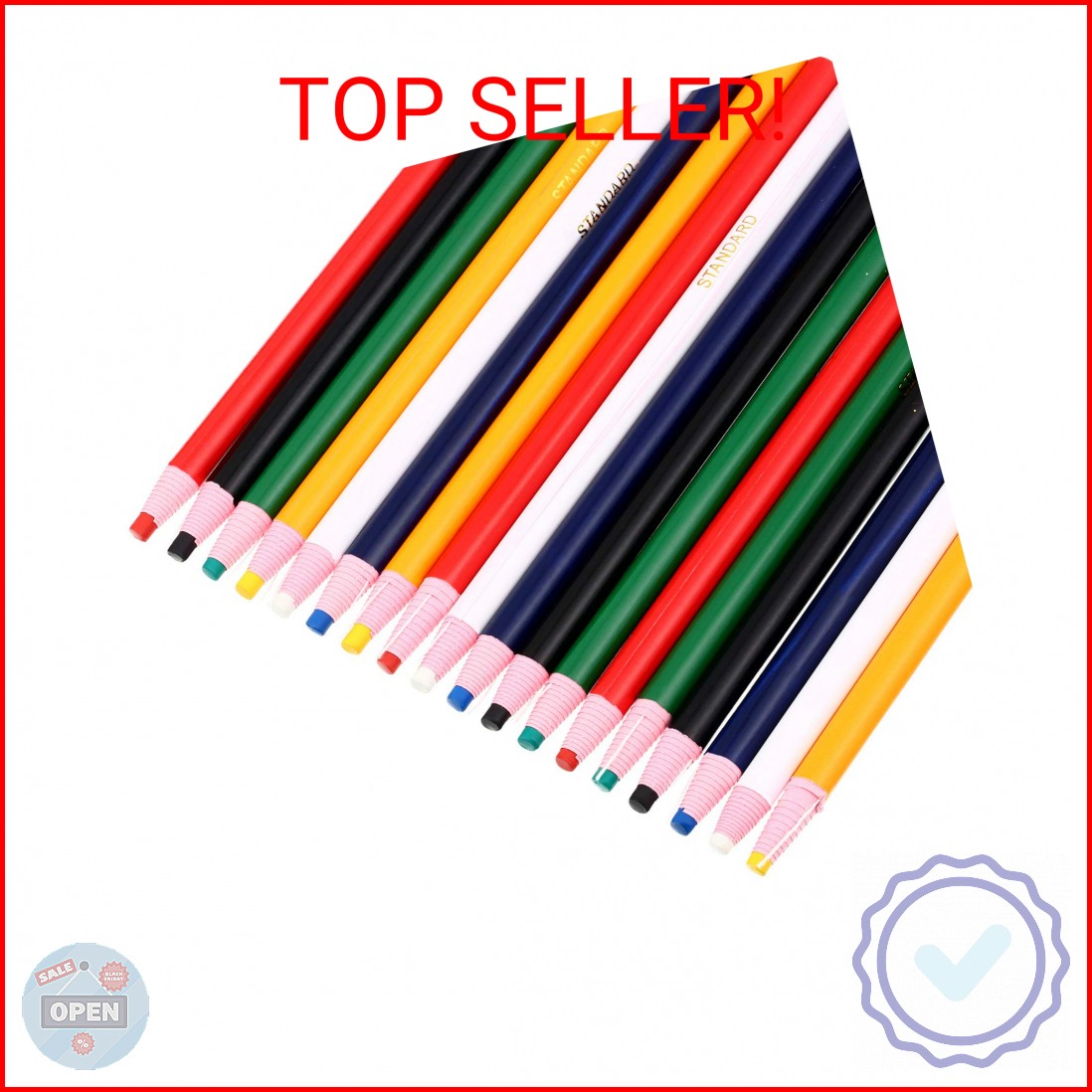Outus 24 Pieces Color Grease Pencil Multi-surface China Markers Grease Pencils C