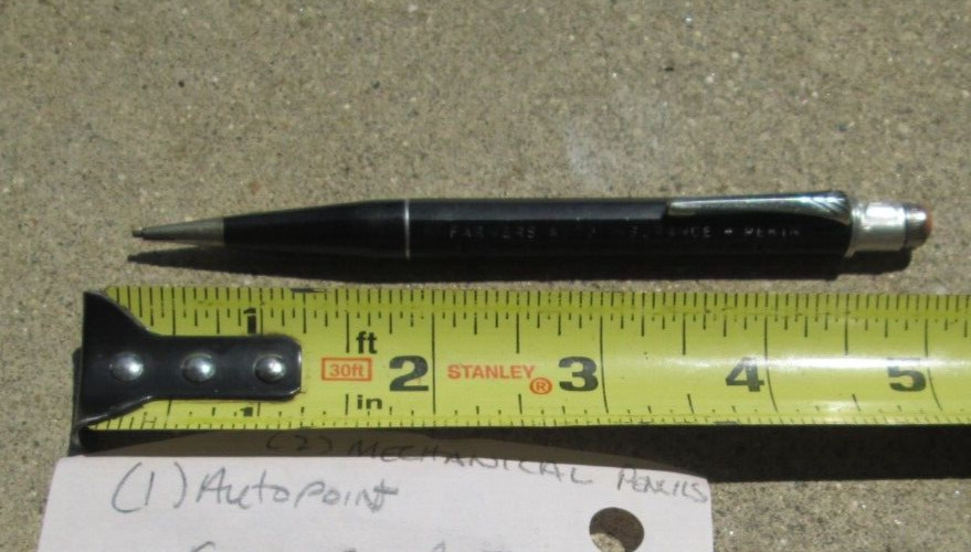 VTG Lot of 2 Mechanical Pencils From Farmers Auto Automobile Insurance Pekin IL