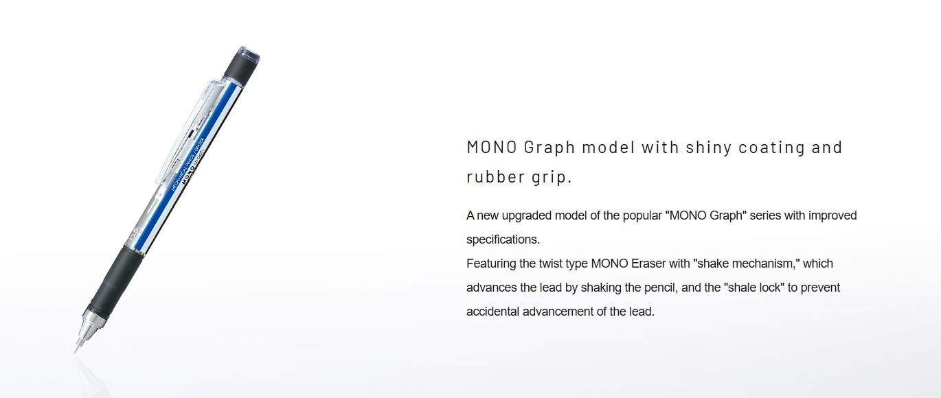 Pencil Mechanical Pencil MONO Monograph Rubber Grip Light Blue DPA-141B