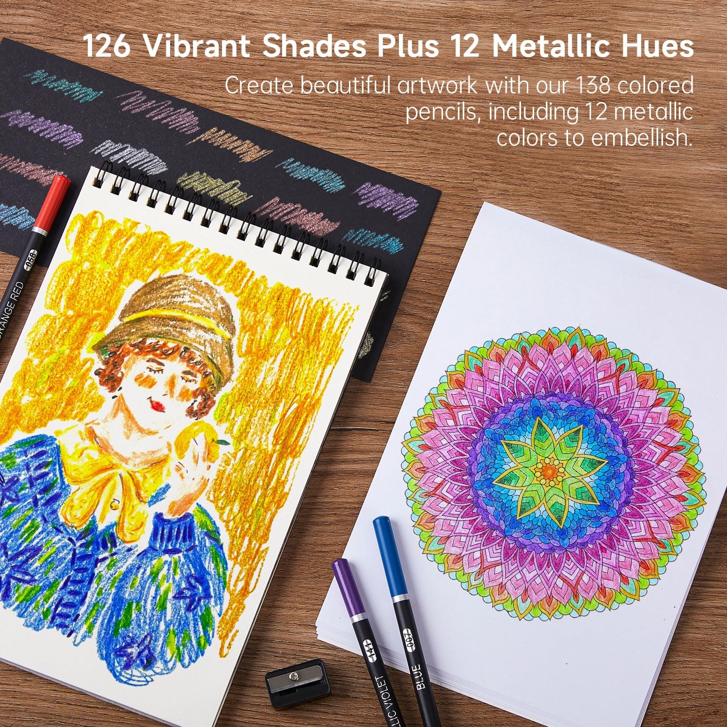 Shuttle Art 138 Colored Pencils for Adults, 1 Count (Pack of 1), 138 Colors