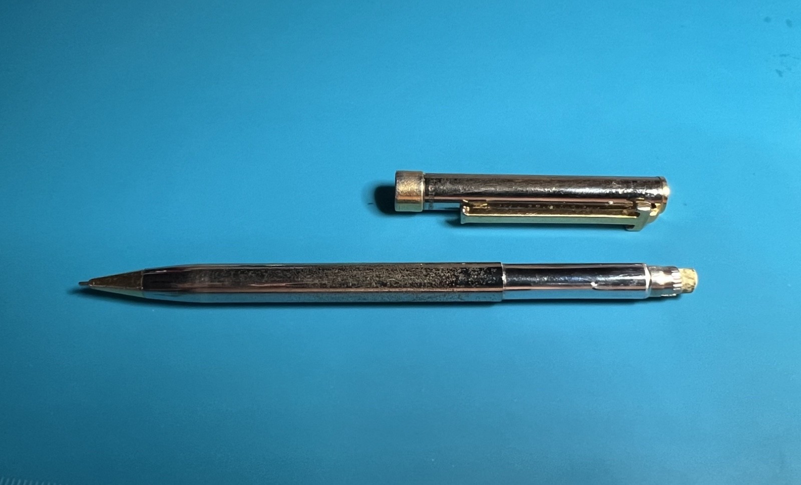 Vintage Tiffany & Co Mechanical Pencil Gold Tone Silver Tone Metal Body Estate