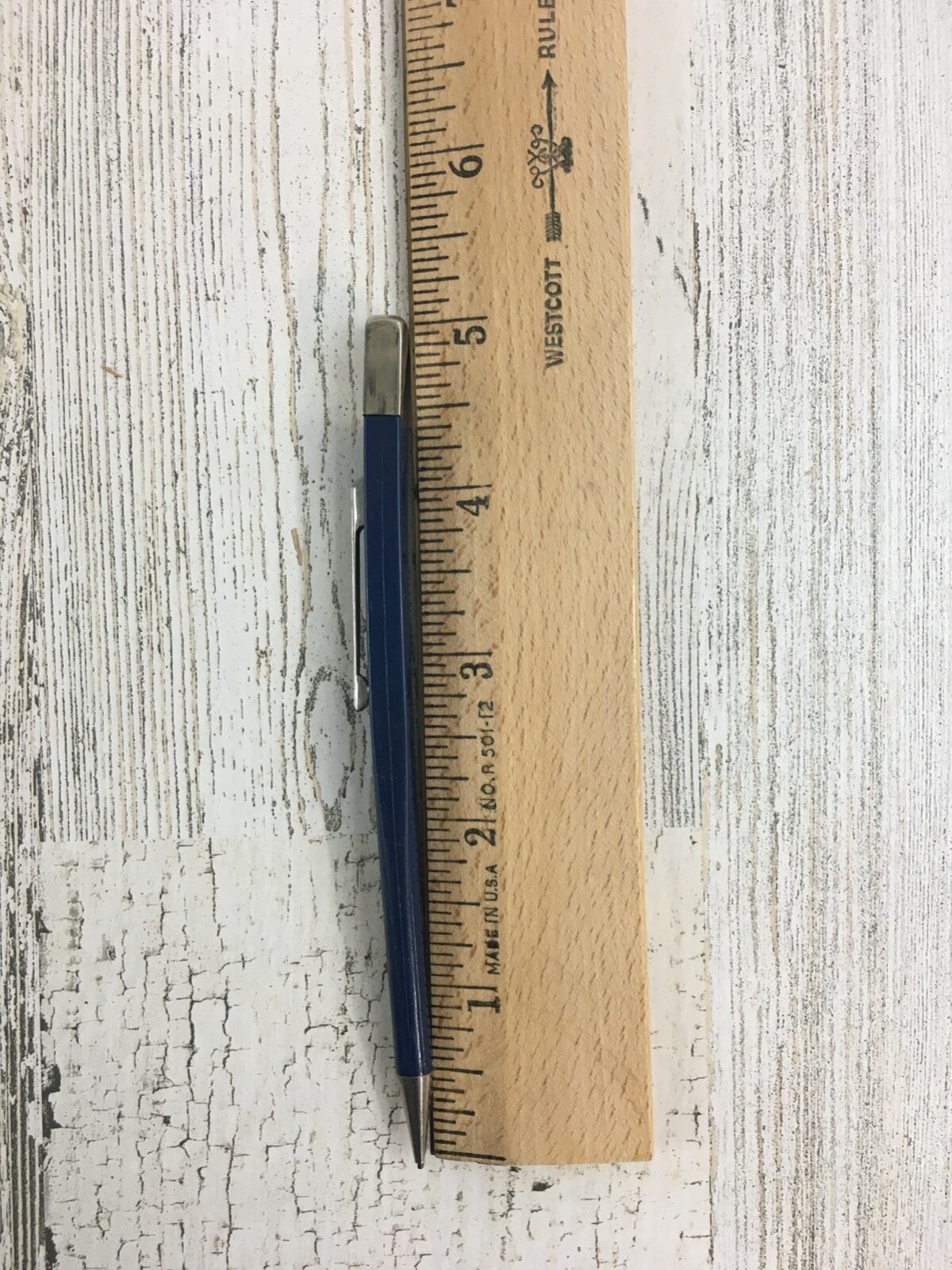 Vintage Slencil Flat Mechanical Pencil Blue