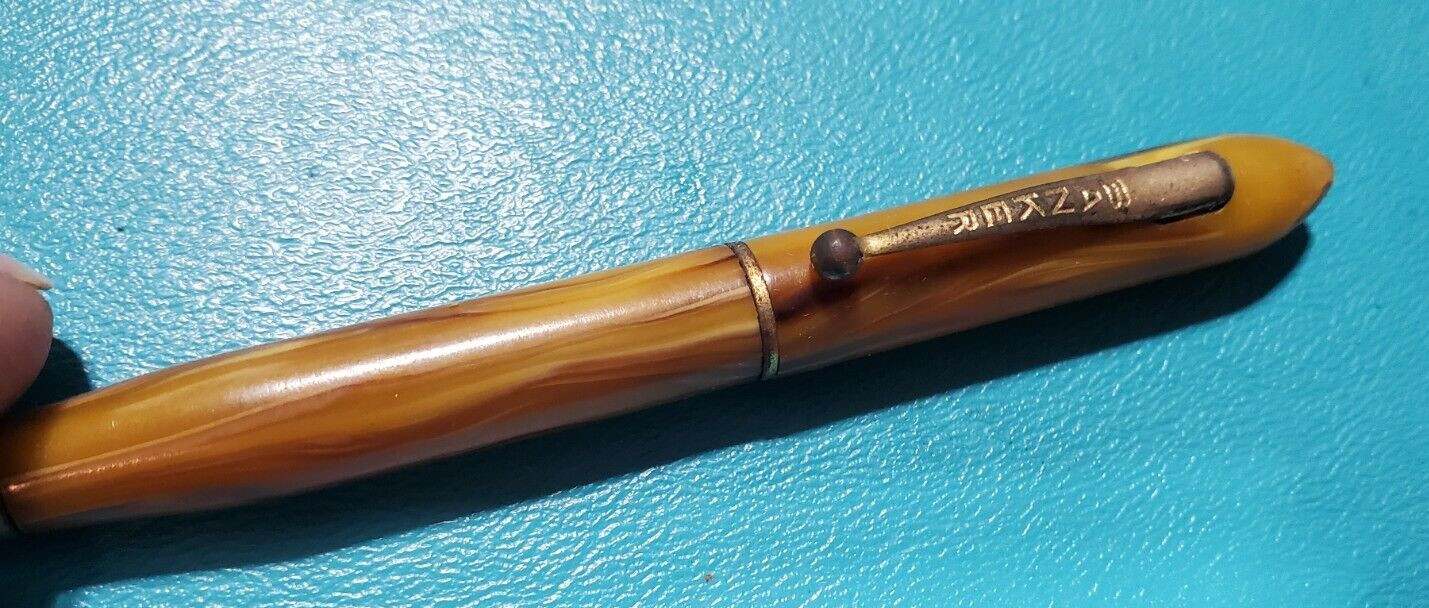 Vintage Banker Mechanical Pencil . Yellow Gold Marbleized