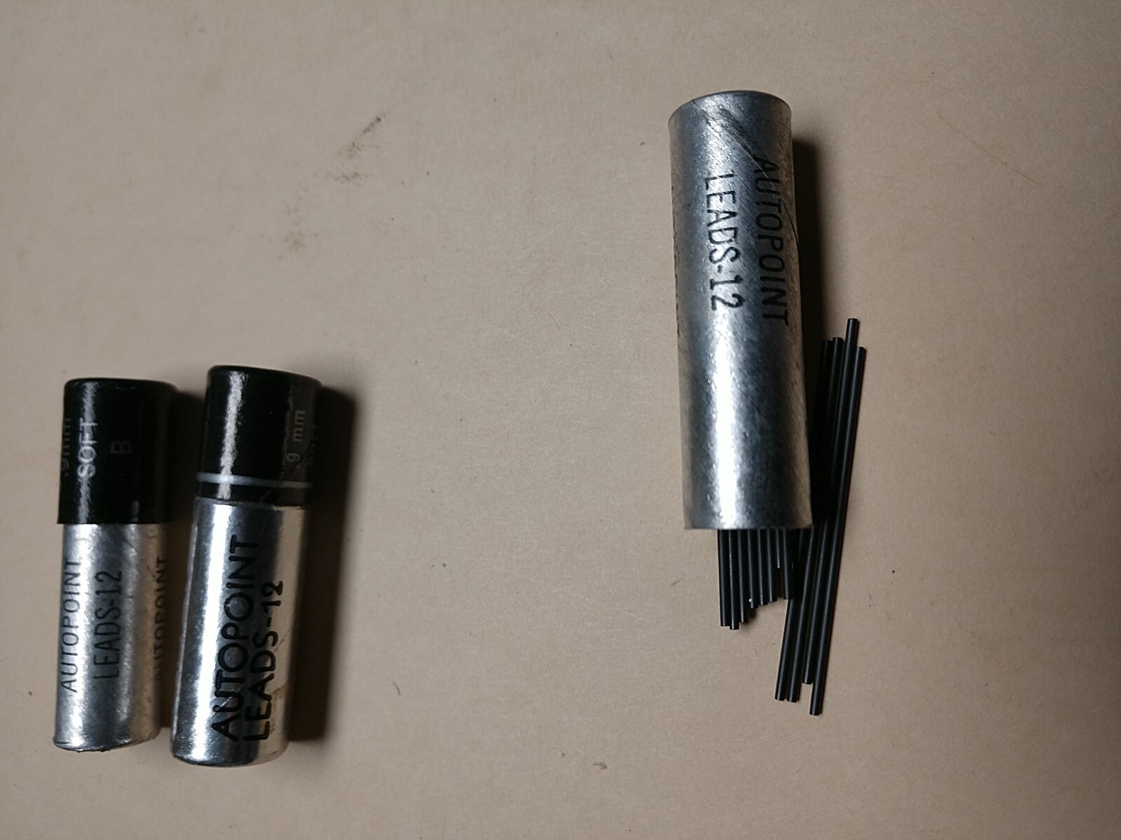 VTG 3 AUTOPOINT PENCIL LEADS BLACK BLACK HARD REAL THIN 0.9MM (OR) 0.36″ 12 EACH