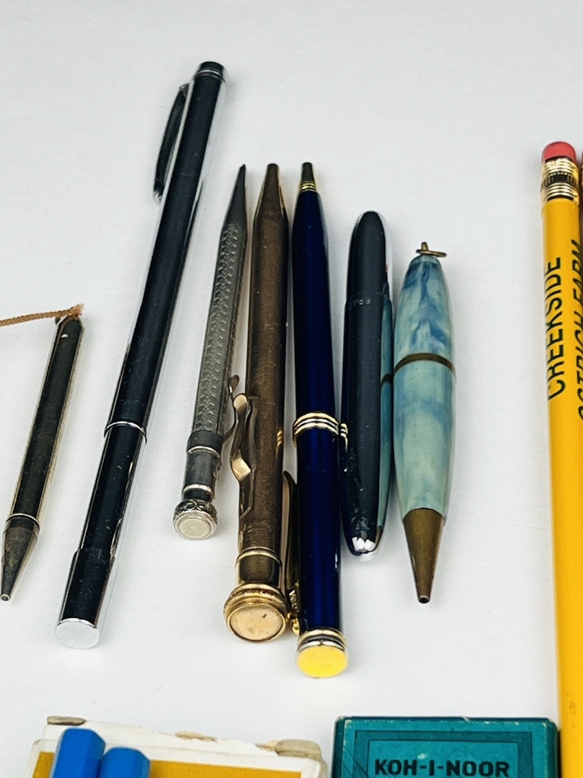 Vintage Collectible pens/pencils gulf, shell, GE Lietz Draftaid drawing pencils