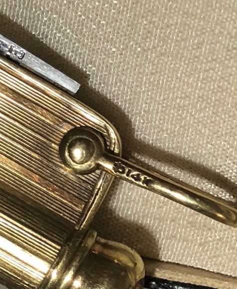 RARE 14K Gold Tiffany & Co Pocket Knife Telescoping Pencil Pendant Fob BOX POUCH