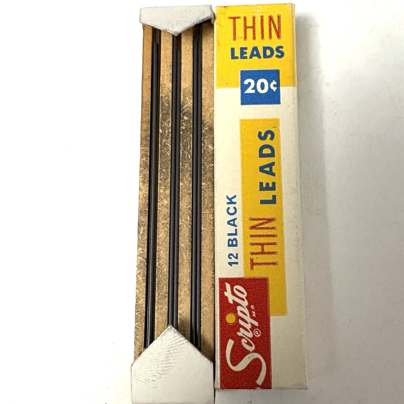Vintage Pack Scripto 11 Black Thin Pencil Leads Original Box