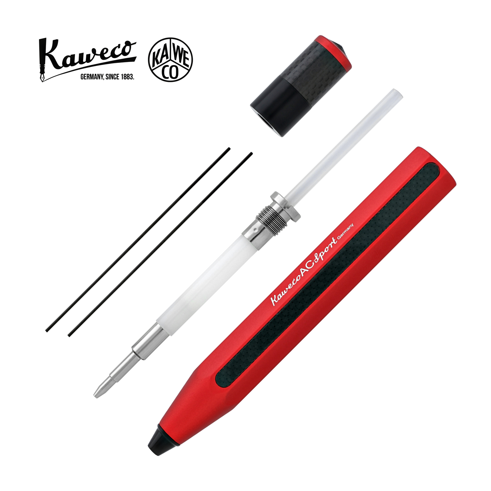Kaweco AC Sport Mechanical Pencil – Carbon Red – .7mm – 10000354 – New In Box