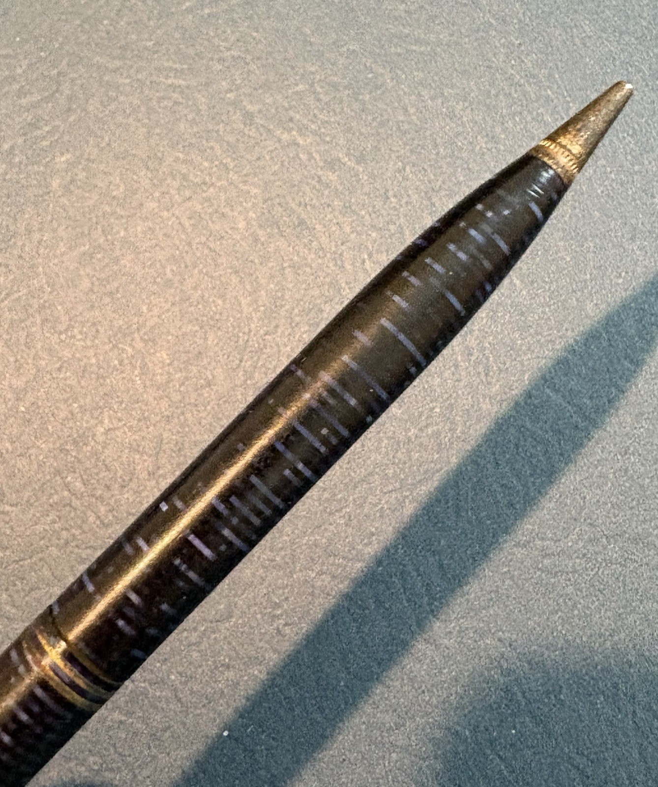 Antique Vtg Parker Candy Striped Twist Mechanical Pencil Black & Blue