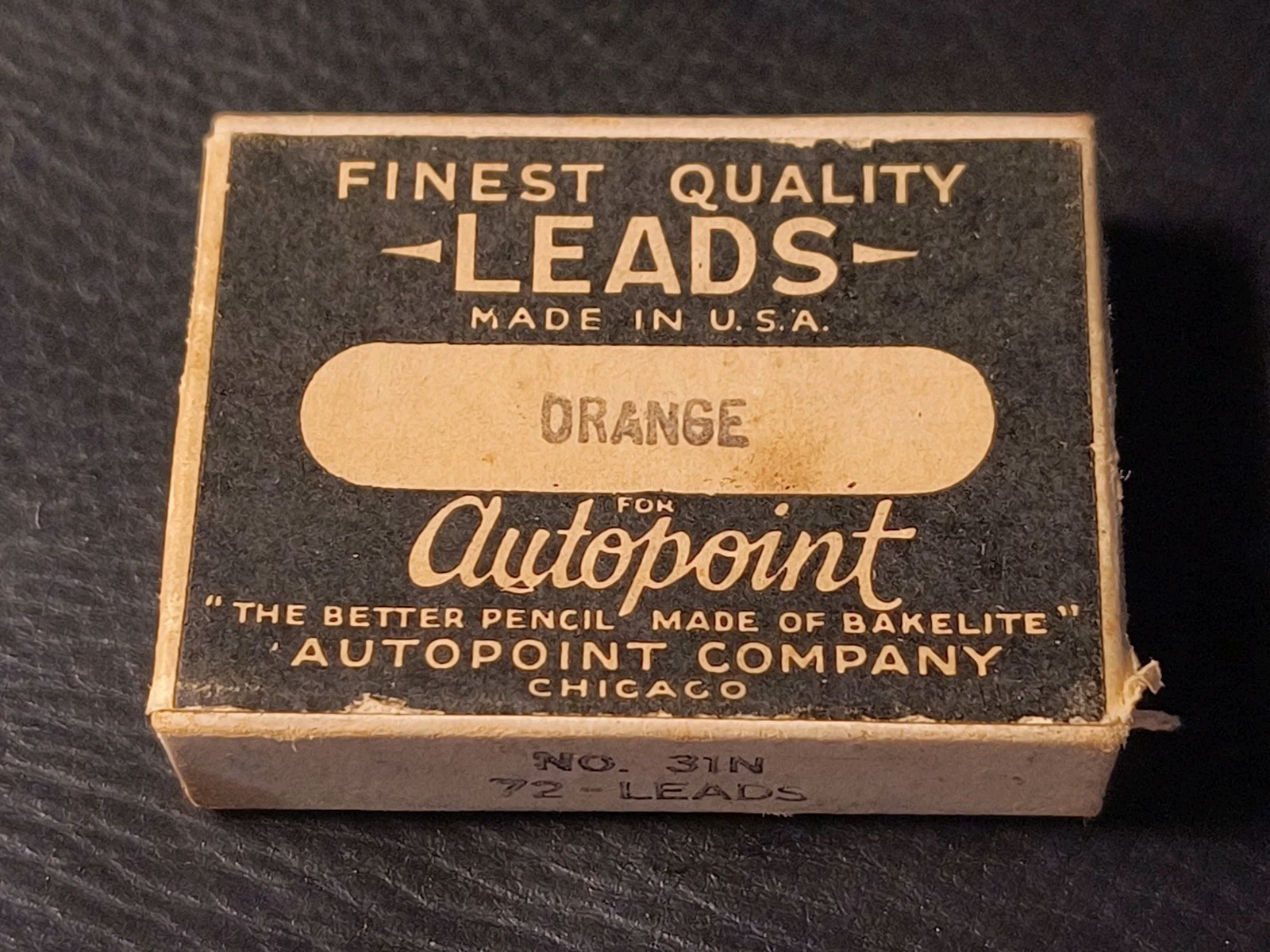 Vintage Partial Box (Approx. 50) of Autopoint 1.18mm Orange Leads (No. 31N) Rare