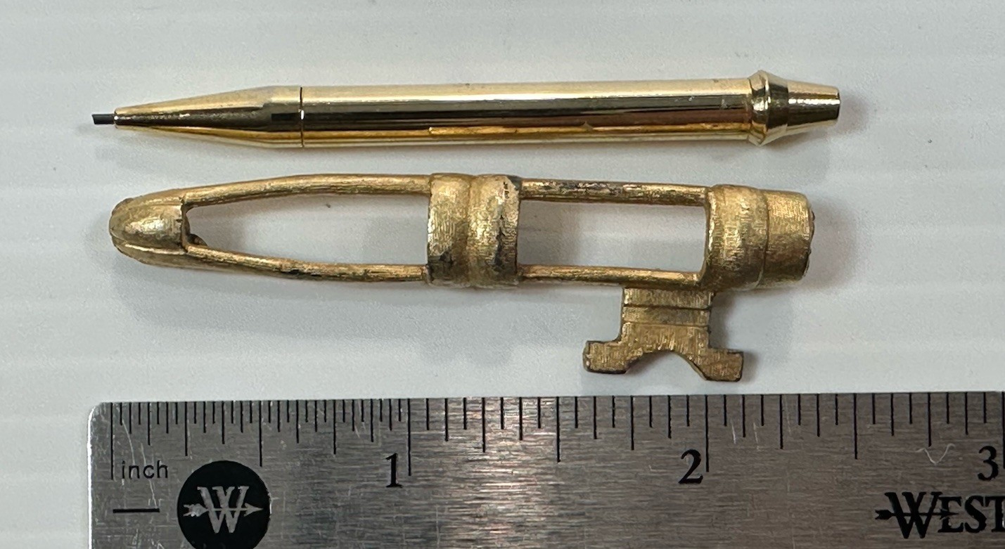 Vintage Florenza Decorative Vintage Mechanical Pencil Gold Tone Missing Parts