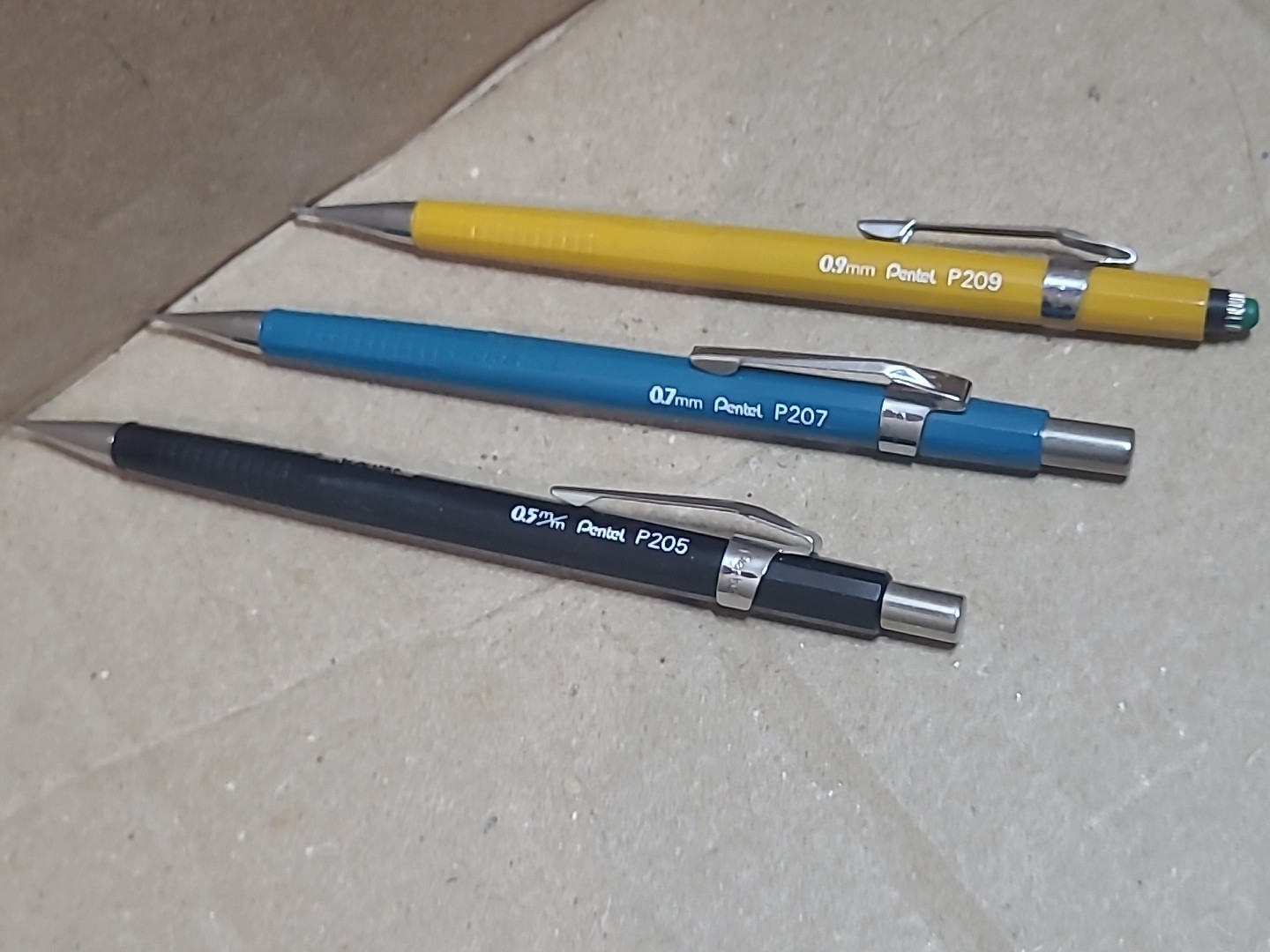pentel mechanical pencil lot 0.5mm P205 0.7mm P207 0.9mm P209 Vintage