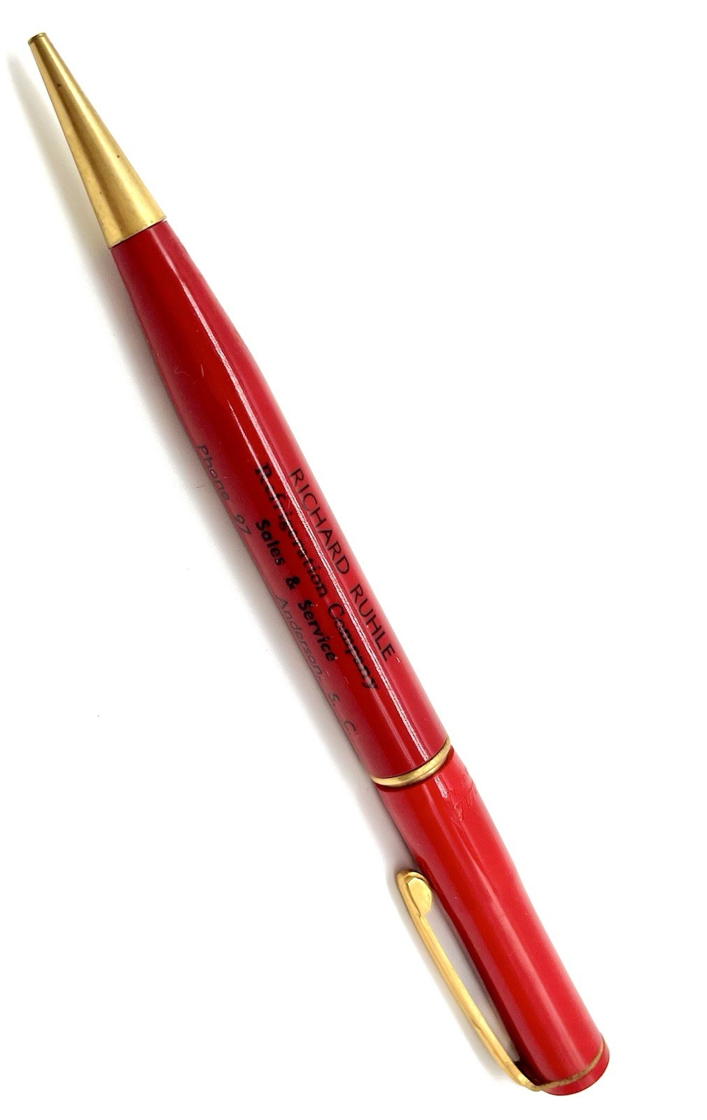 Vintage Telephony Ephemera Ritepoint Pencil Ruhle Refrigeration 2 Digit Phone#