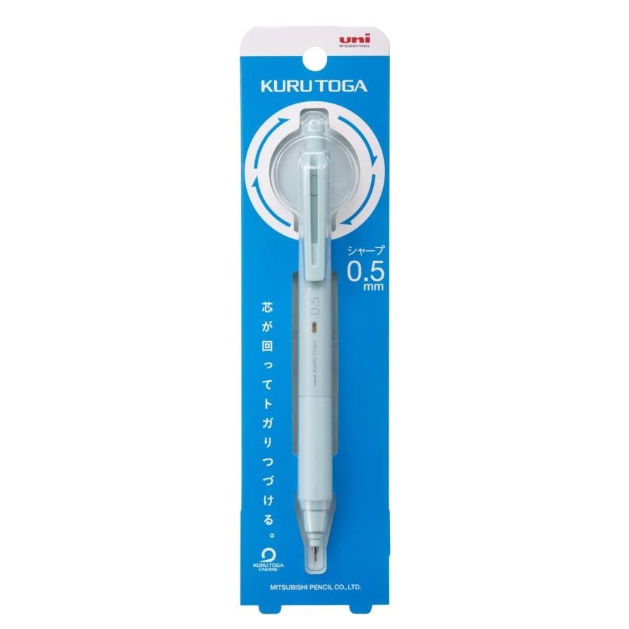 Uni Kurutoga KS 0.5mm Mechanical Pencil Ice Blue M5KS1P.32 HB Leads Sticky